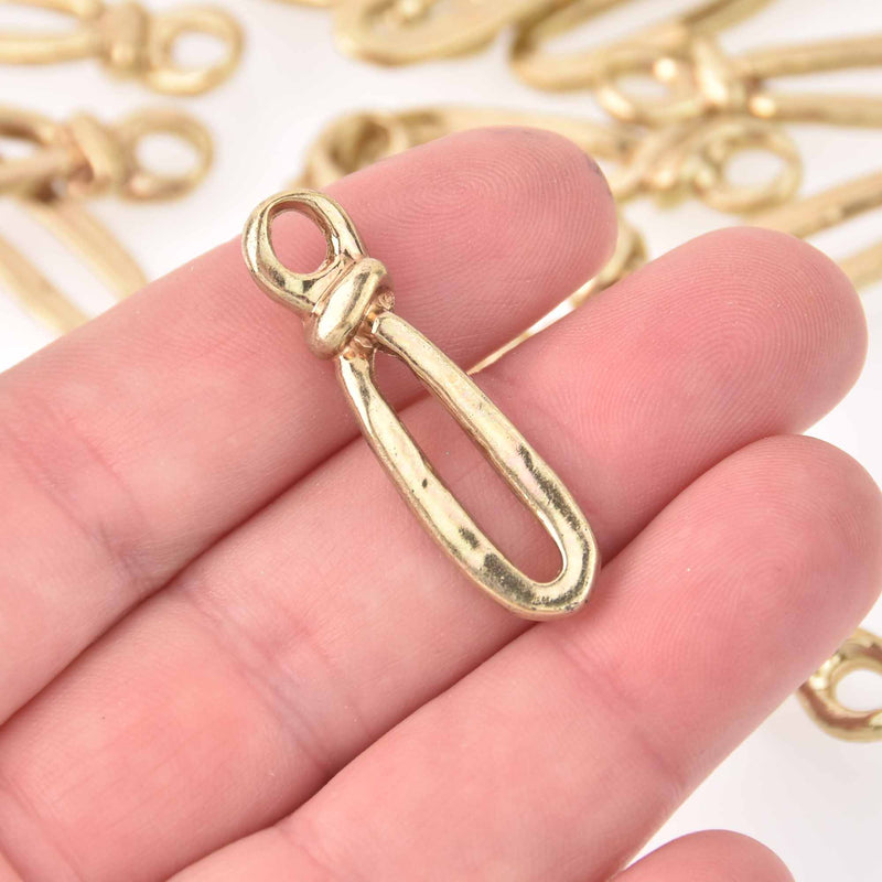 10 Gold Loop Charms, 38mm, chs7983