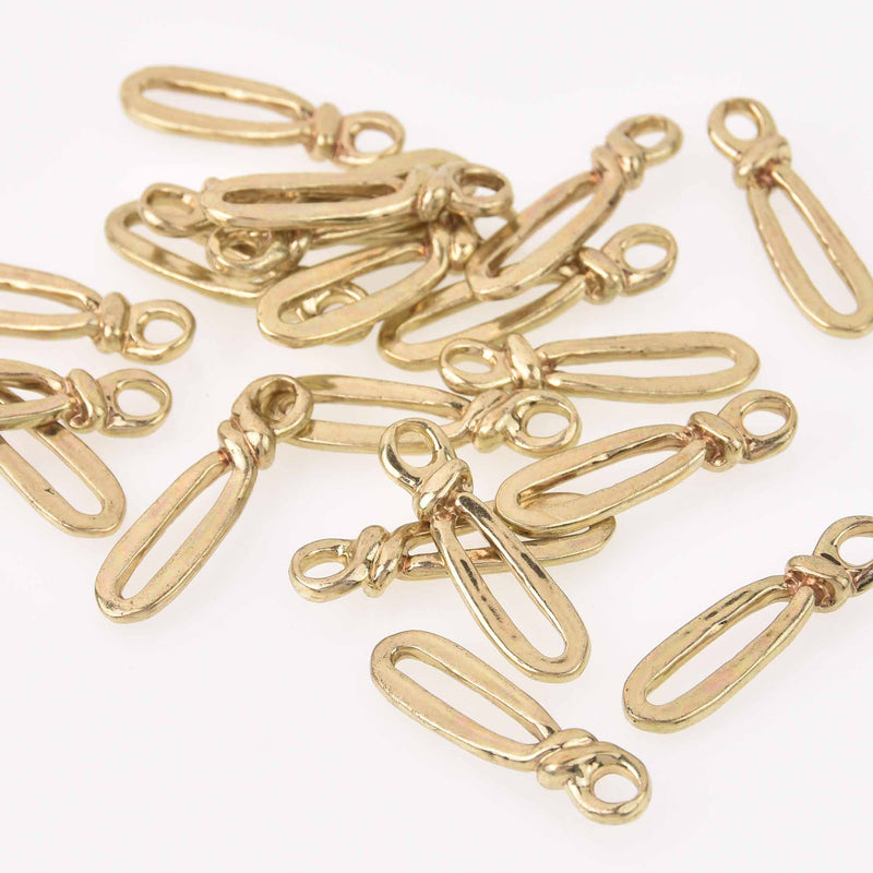 10 Gold Loop Charms, 38mm, chs7983