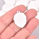 10 Hops Charms, white laser cut acrylic, 30mm, chs7986