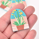 2 Cactus Charms, Resin Acrylic, 37mm, chs7992