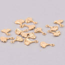 4 Gingko Leaf Charms 18kt real gold plated, 11mm, chs7994