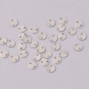 30 Silver 6mm Dot Charms, connector link, hammered, chs7999