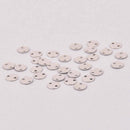30 Silver 6mm Dot Charms, connector link, hammered, chs7999