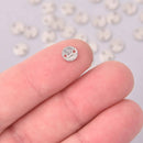 30 Silver 6mm Dot Charms, connector link, hammered, chs7999