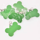 5 Dog Bone Charms, Green Aluminum Blanks for stamping, engraving, chs8001