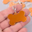5 Dog Bone Charms, Gold Orange Aluminum Blanks for stamping, engraving, chs8002