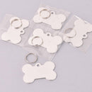 5 Dog Bone Charms, Silver Aluminum Blanks for stamping, engraving, chs8004