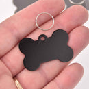 5 Dog Bone Charms, Black Aluminum Blanks for stamping, engraving, chs8005