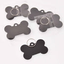 5 Dog Bone Charms, Black Aluminum Blanks for stamping, engraving, chs8005