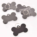 5 Dog Bone Charms, Black Aluminum Blanks for stamping, engraving, chs8005