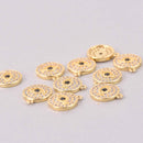 Gold Evil Eye Charm, CZ Rhinestones, Lucky Eye Charm, 12mm (1/2"), chs8006