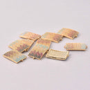 1 Gold Micro Pave Charm, Rainbow Chevron, CZ Connector Link, 1" long, chs8008