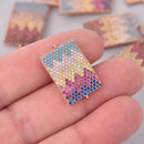1 Rose Gold Micro Pave Charm, Rainbow Chevron, CZ Connector Link, 1" long, chs8009