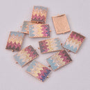 1 Rose Gold Micro Pave Charm, Rainbow Chevron, CZ Connector Link, 1" long, chs8009