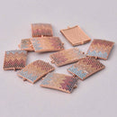 1 Rose Gold Micro Pave Charm, Rainbow Chevron, CZ Connector Link, 1" long, chs8009