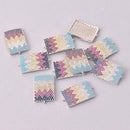 1 Silver Micro Pave Charm, Rainbow Chevron, CZ Connector Link, 1" long, chs8010