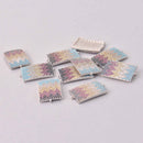 1 Silver Micro Pave Charm, Rainbow Chevron, CZ Connector Link, 1" long, chs8010