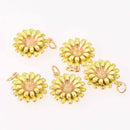 1 Flower Charm, Yellow enamel, gold plate, chs8032