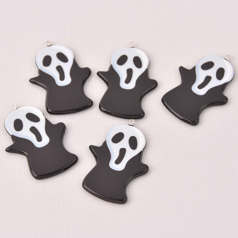 2 Ghost Charms, Resin Acrylic, 45mm, chs8036