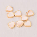 2 Mother of Pearl Shell Charms, Gold Plate, 10mm, chs8037