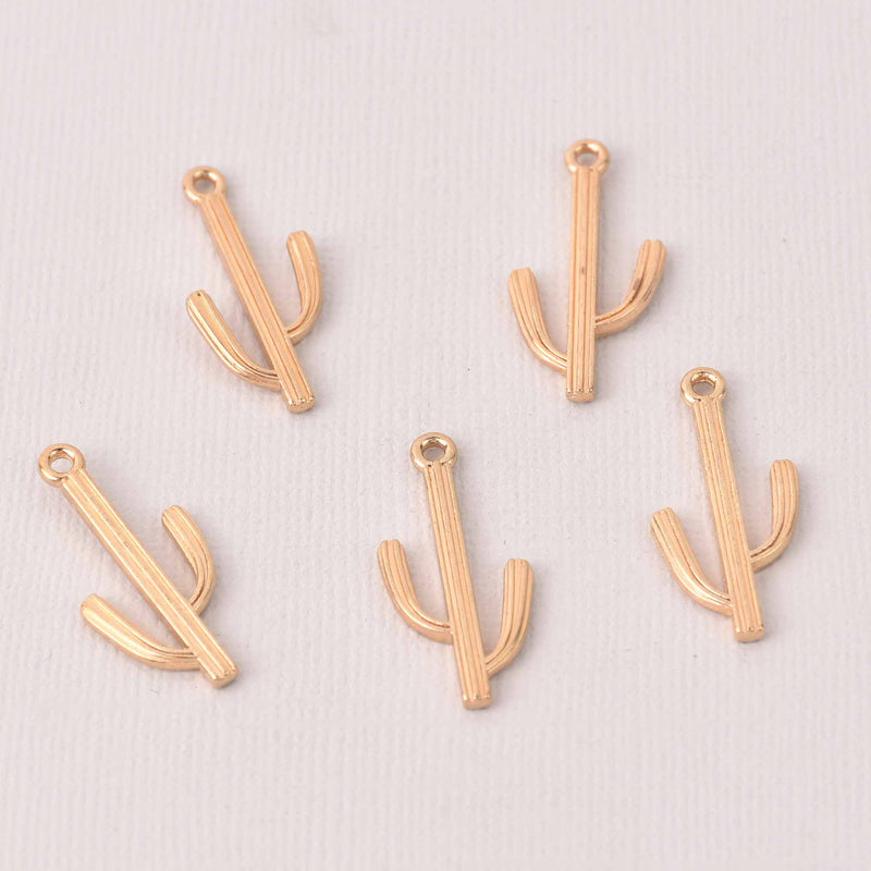 10 Gold CACTUS Charms, Metal, chs8051