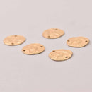 5 Matte Gold Hammered Coin Charms, Connector Links, 20mm, chs8052