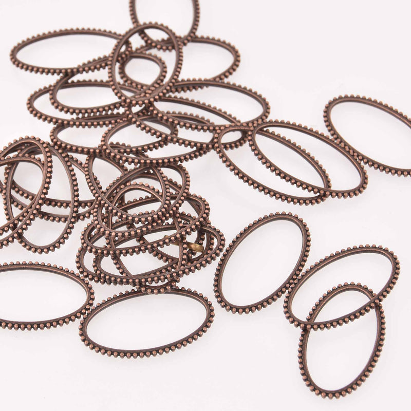 6 Copper Oval Connector Charms, 1-5/8", chs8066