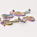 2 Cobra Charms, Rainbow Patina Metal, 1.75" long, chs8081