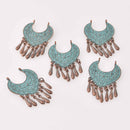 2 Copper Patina Connector Charms, blue verdigris, chs8087