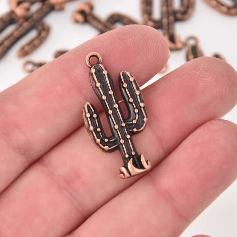 10 Copper CACTUS Charms, Metal, 33x16mm, chs8091