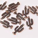 10 Copper CACTUS Charms, Metal, 33x16mm, chs8091
