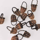 2 Rattan Charms, Small Basket, chs8103
