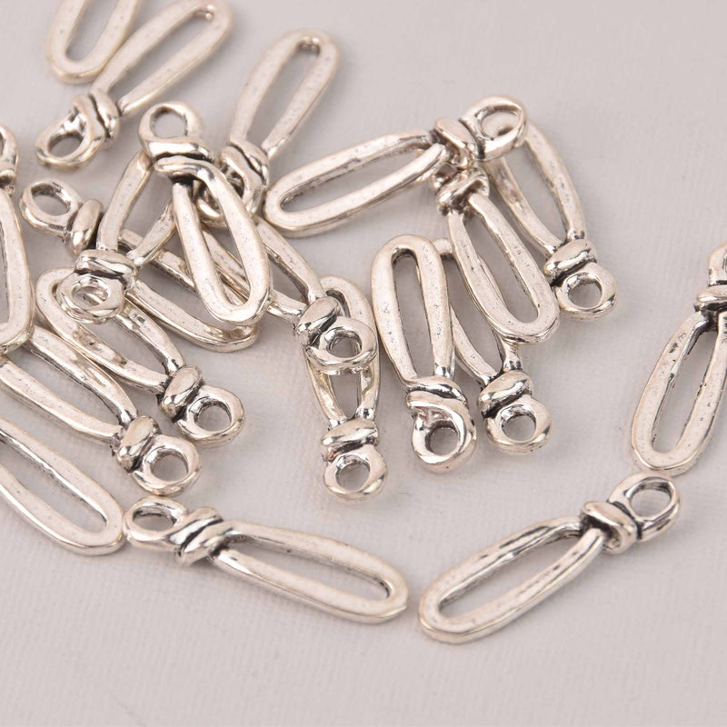 10 Silver Loop Charms, 38mm, chs8130