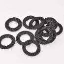 2 Rattan Charms, Round Washer Ring Circles, Black, 45mm, chs8132