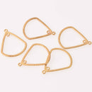 5 MATTE GOLD Open TEARDROP Pendant Charms 39mm, chs8140