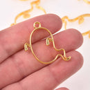 6 Gold Bezel Charms for Resin, Halloween Ghost Charm, chs8150