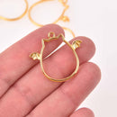 6 Gold Bezel Charms for Resin, Halloween Owl Charm, chs8152