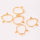 6 Gold Bezel Charms for Resin, Halloween Owl Charm, chs8152