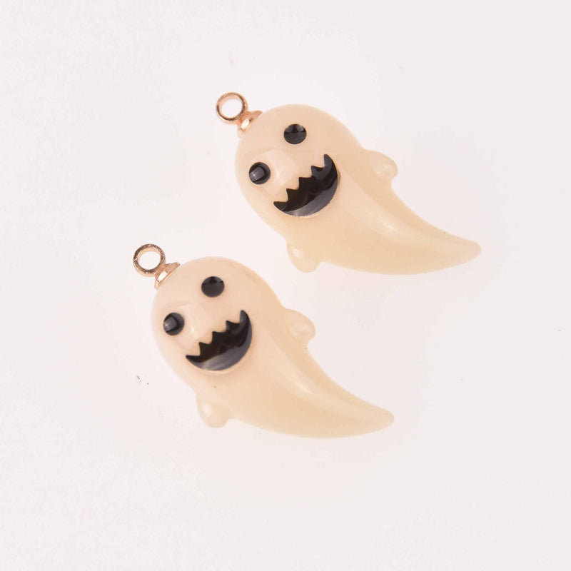 2 Ghost Charms, Halloween Charms, chs8157