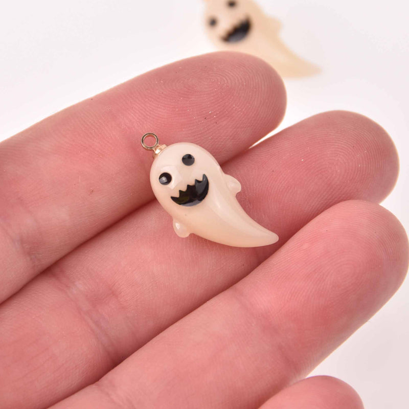 2 Ghost Charms, Halloween Charms, chs8157