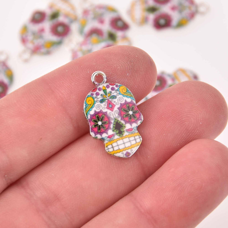 Skull Charms, Day of the Dead Charms, Halloween Charms, chs8159