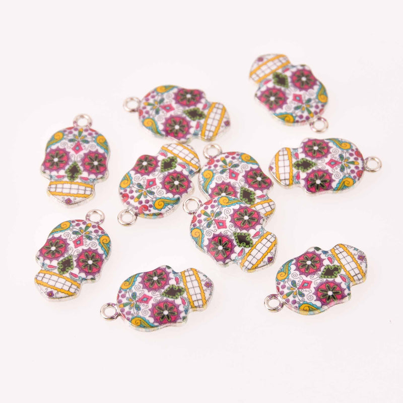 Skull Charms, Day of the Dead Charms, Halloween Charms, chs8159