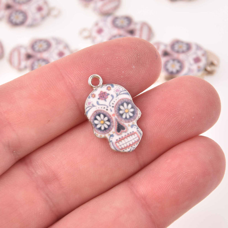 Skull Charms, Day of the Dead Charms, Halloween Charms, chs8160