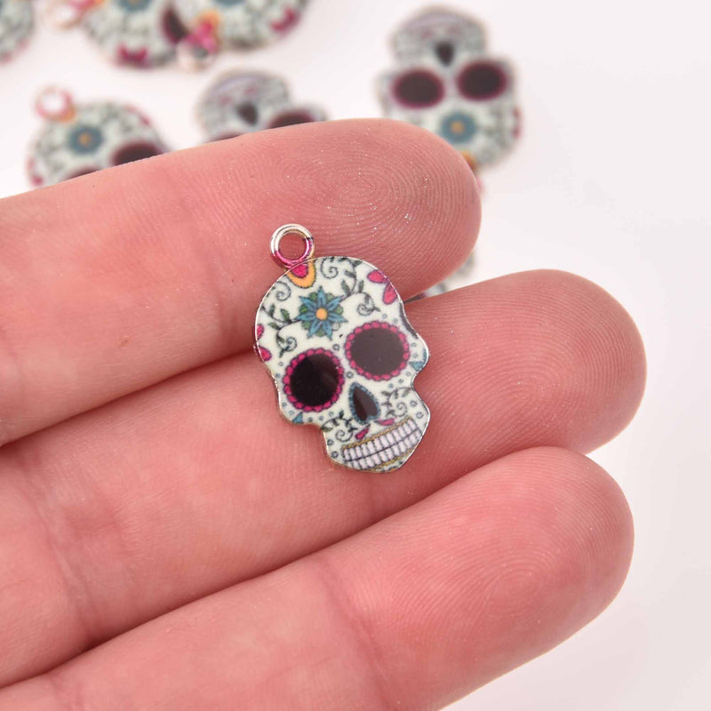 Skull Charms, Day of the Dead Charms, Halloween Charms, chs8161