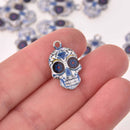 Skull Charms, Day of the Dead Charms, Halloween Charms, chs8169