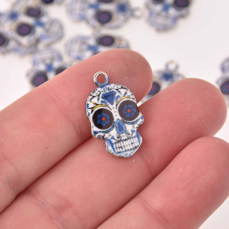 Skull Charms, Day of the Dead Charms, Halloween Charms, chs8169