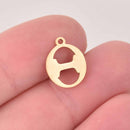 Theta Charm, Gold Stainless Steel, Greek Letter, Sorority Charms, 14mm, chs8171