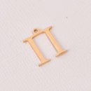 Pi Charm, Gold Stainless Steel, Greek Letter, Sorority Charms, 14mm, chs8172