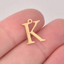 Kappa Charm, Gold Stainless Steel, Greek Letter, Sorority Charms, 14mm, chs8173