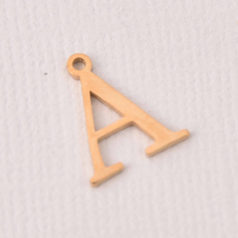 Alpha Charm, Gold Stainless Steel, Greek Letter, Sorority Charms, 14mm, chs8175